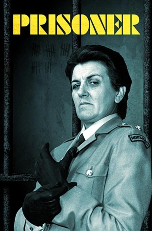 The poster features a woman in a prison uniform against a dark, gritty background, evoking a somber mood. The title "PRISONER" is boldly displayed in yellow at the top.
