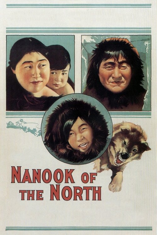 This poster features a collage of three characters: a woman, a young child, and a man with a fur-lined cloak. The central circular image shows a woman with a fur-lined cloak, and a dog with a fur-lined cloak appears at the bottom right. The muted tones and warm lighting evoke a sense of nostalgia...