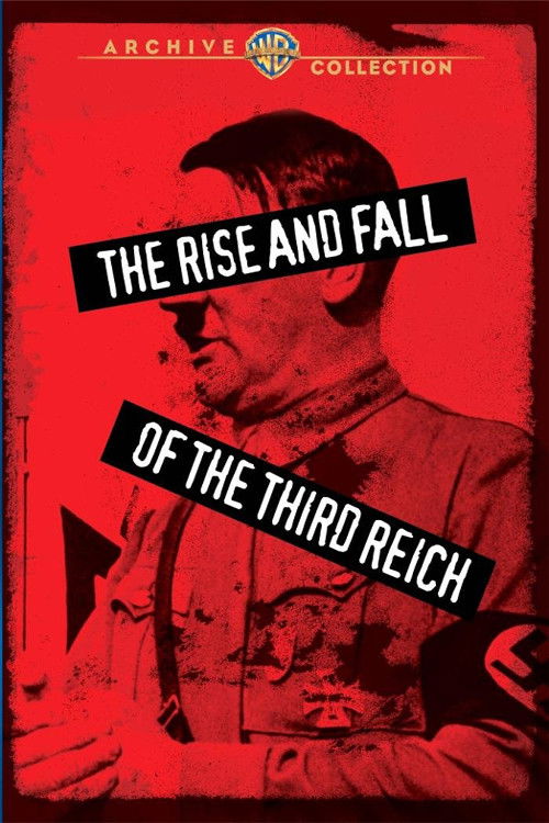 The poster features a sepia-toned portrait of Adolf Hitler against a stark red background, evoking a somber and historical atmosphere. The bold black text overlays the image, emphasizing the film's title. The overall design conveys a sense of gravity and historical significance, capturing the ess...