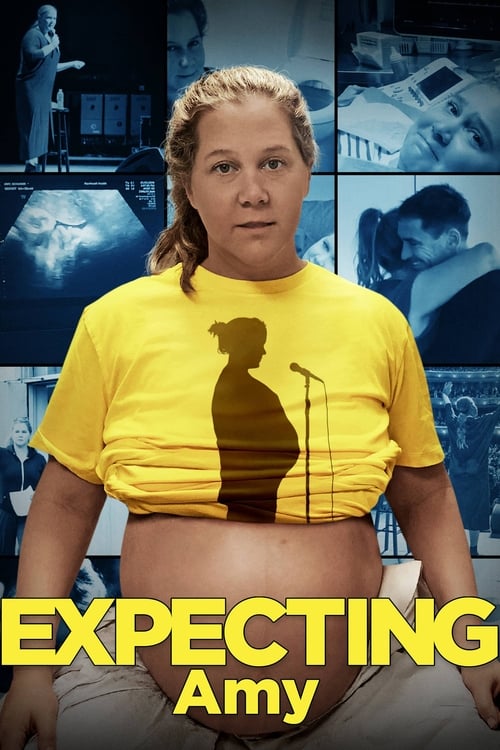The poster features a woman in a yellow crop top with a silhouette of a woman on a microphone, set against a backdrop of various scenes. The mood is serious and contemplative, suggesting themes of anticipation and reflection.