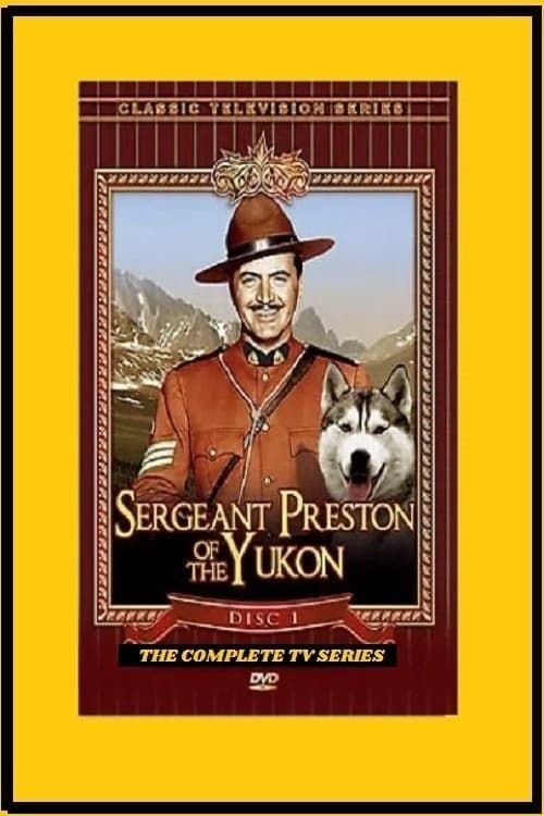 The poster features a rugged cowboy in a red coat and hat, exuding a Western charm. A majestic wolf peers beside him, adding a touch of wild adventure. The warm colors of the reds and browns evoke a sense of nostalgia and adventure, capturing the essence of the Yukon wilderness.