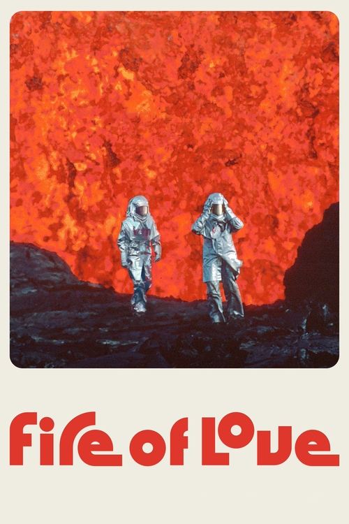 The poster features two figures in white spacesuits walking through a fiery landscape, evoking a sense of adventure and danger. The intense red and orange hues create a dramatic and intense atmosphere, while the bold red text at the bottom reinforces the movie's title.