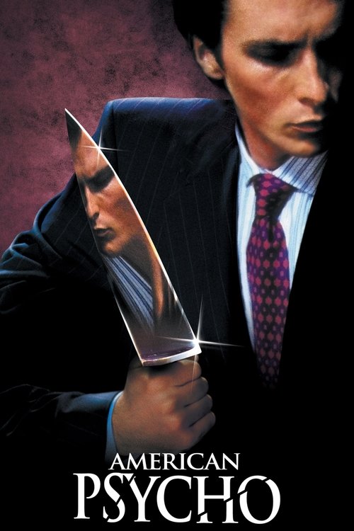 The poster features a man in a sharp suit holding a knife, with another figure partially visible behind him. The dark, moody background and intense expressions convey a suspenseful and gritty atmosphere, emphasizing themes of crime and psychological horror.