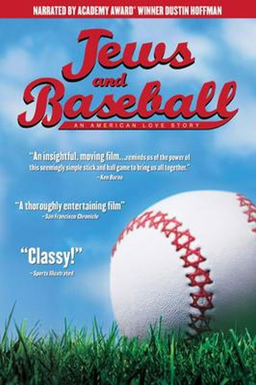 The poster features a baseball against a blue sky, with a group of people in casual attire standing in the background. The red and white color scheme evokes a nostalgic, heartwarming atmosphere, suggesting a story about friendship and shared experiences.