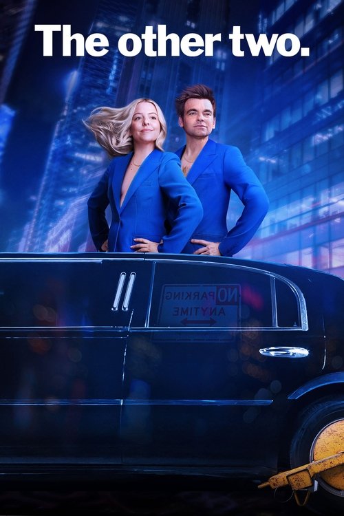 The poster features a glamorous couple in matching blue suits standing confidently beside a sleek black car. The vibrant blue tones and confident poses evoke a sense of sophistication and allure, while the bold text at the top hints at a romantic drama.