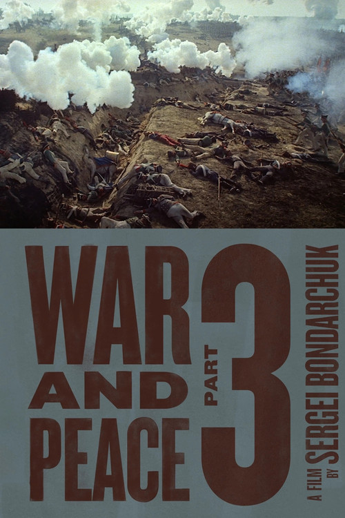 The poster features a dramatic image of soldiers in a war-torn landscape, with smoke rising from the battlefield. The muted earthy tones and somber colors evoke a sense of historical tension and conflict. The bold typography and stark design emphasize the epic nature of the film, capturing the gr...