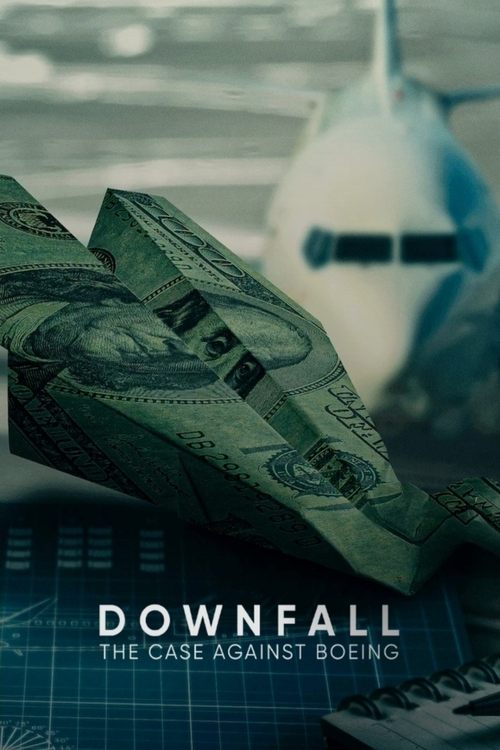 The poster features a dramatic scene with a blurred airplane in the background, suggesting flight and aviation. A large, crumpled stack of green currency dominates the foreground, symbolizing financial loss or financial crisis. The muted, desaturated color palette conveys a somber and serious moo...