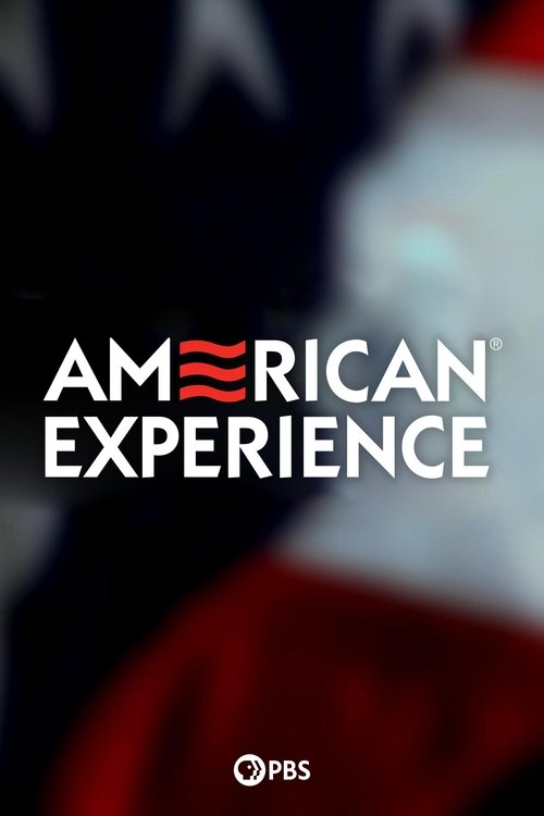 The poster features a blurred American flag in the background, with a red and white figure partially visible, suggesting a patriotic theme. The bold white text "AMERICAN EXPERIENCE" dominates the center, conveying a sense of national pride and cultural exploration. The muted tones and soft focus ...