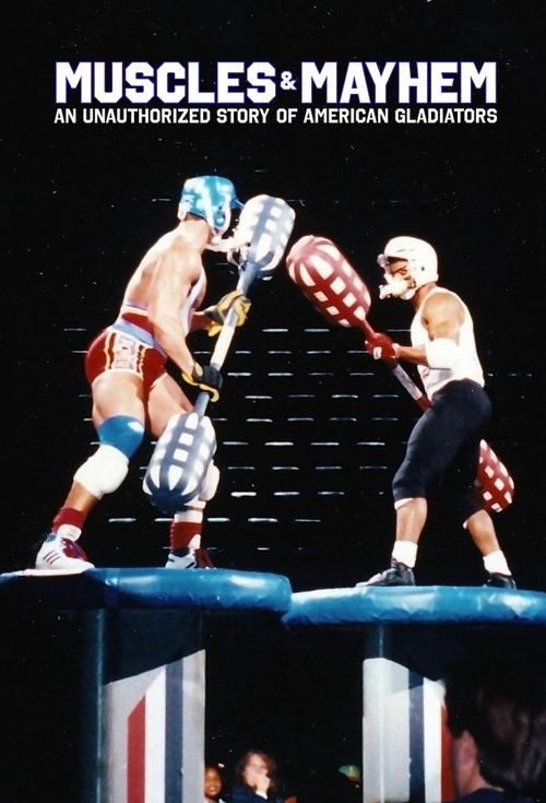 The poster features two muscular gladiators in a boxing ring, one wearing red and blue, the other in black and white. The intense action and dramatic lighting create a thrilling, high-energy mood.