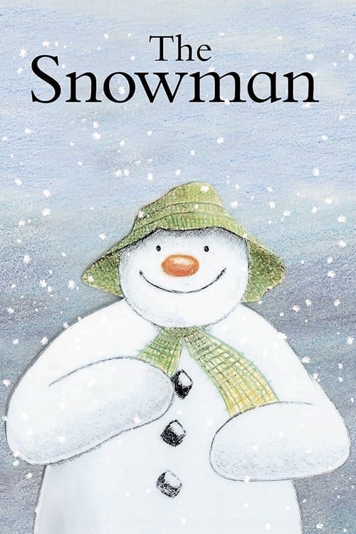 This movie poster features a cheerful snowman with a green hat and scarf, set against a snowy backdrop. The warm orange carrot nose and black buttons add a playful touch. The soft, wintry colors evoke a cozy, nostalgic mood.