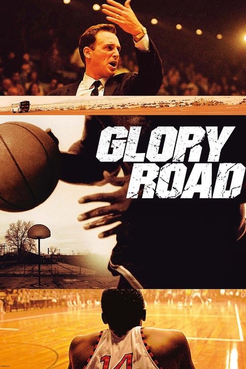 The poster features a dynamic basketball scene with a player in a white jersey, a coach in a suit, and a basketball hoop. The colors are warm and vibrant, evoking the energy of a high school basketball game. The mood is intense and exciting, capturing the spirit of competition and teamwork.