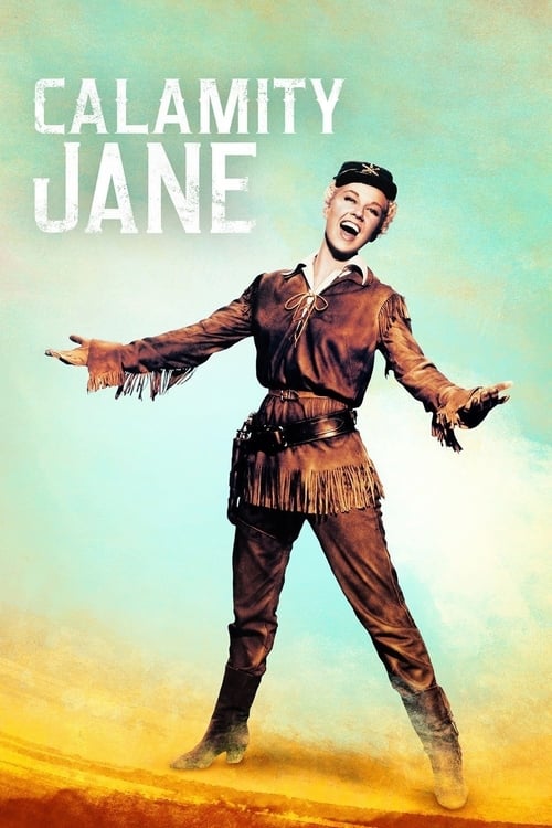 The poster features a young woman in a fringed outfit against a warm, golden sunset backdrop. Her expressive pose and joyful demeanor evoke a sense of adventure and humor. The bold title text adds to the playful, nostalgic atmosphere of the classic film.