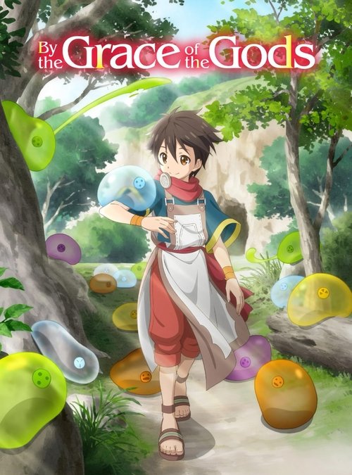 The poster features a young girl with brown hair and a white apron, surrounded by colorful floating orbs in shades of green, yellow, and purple. The serene forest setting with lush greenery and sunlight creates a peaceful and magical atmosphere.