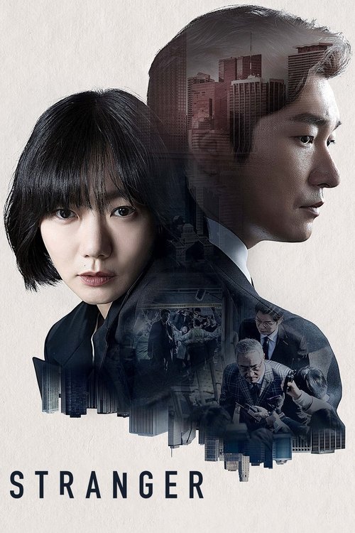 The poster features a striking composition with a woman in the foreground and a man's profile in the background, creating a layered visual effect. The muted tones and shadowy figures evoke a mysterious and suspenseful mood, suggesting themes of mystery and intrigue.