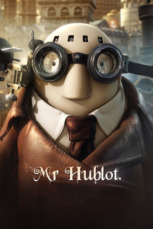 The poster features a whimsical, animated character with goggles and a brown coat, set against a warm, golden background. The mood is dreamy and imaginative, capturing the essence of a steampunk adventure.