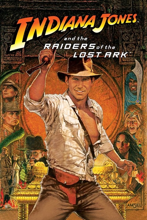 This movie poster features a dynamic action scene with a cowboy character in a white shirt and brown pants, holding a gun. The background is filled with colorful characters in various poses, suggesting a thrilling adventure. The warm colors and dramatic lighting create an exciting and adventurous...
