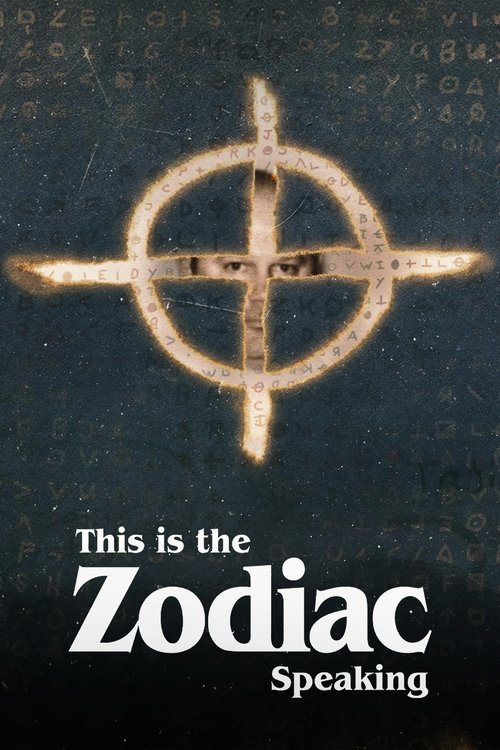 The poster features a dark background with faint celestial text, creating an ancient mystery. A golden cross symbol dominates the center, evoking a mystical and mysterious atmosphere. The title "This is the Zodiac Speaking" is prominently displayed in bold white letters, suggesting a supernatural...
