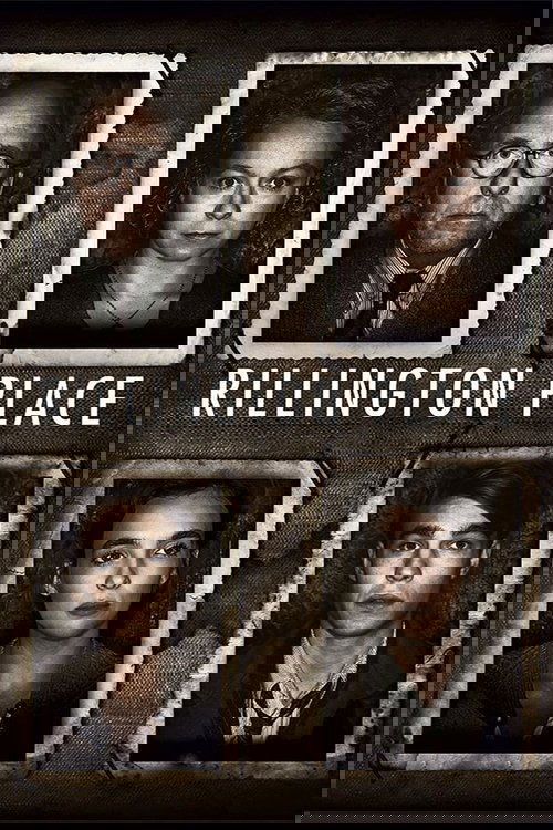 The poster features four characters in sepia-toned portraits against a textured, aged background. The muted colors and shadowed faces evoke a somber, mysterious atmosphere, suggesting a thriller or mystery drama.