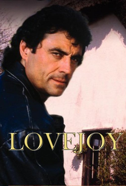 The poster features a contemplative man with dark hair and a serious expression, set against a soft, warm-toned background. The title "LOVEJOY" is prominently displayed in elegant gold lettering, evoking a sense of timeless romance and emotional depth.