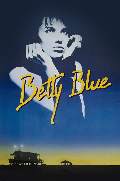 The poster features a striking silhouette of Betty Blue against a gradient sky, with her name elegantly written in yellow script. The scene evokes a nostalgic, cinematic mood with a serene sunset and a small house silhouette in the distance.