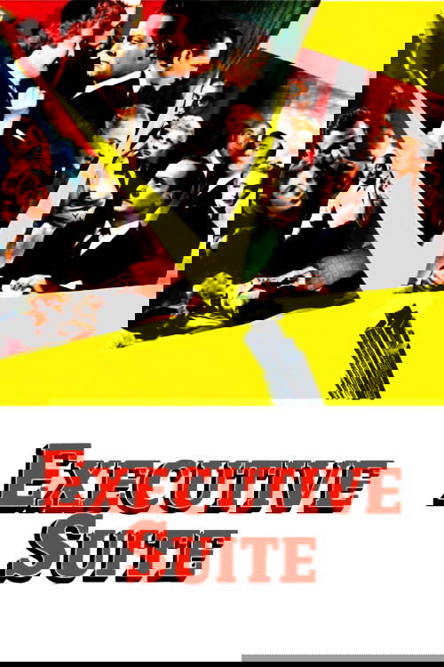 The poster features a dramatic scene with men in suits, suggesting a serious and professional setting. The bright yellow background contrasts with the red title text, creating a striking visual. The mood is intense and dramatic, hinting at a high-stakes narrative.