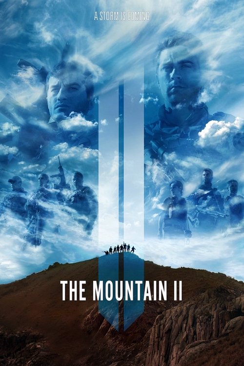The Mountain II poster features a dramatic sky with swirling clouds and silhouettes of people, evoking a sense of mystery and adventure. The title "The Mountain II" is prominently displayed in bold white letters against a rugged mountain backdrop, suggesting a sequel to an epic journey.