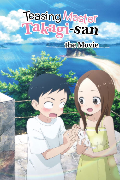The movie poster features a young boy and girl in a serene, sunlit seaside setting. The boy, wearing a white shirt, appears surprised or shocked, while the girl in a yellow dress looks equally surprised. The colors are vibrant, with blues, greens, and yellows creating a cheerful atmosphere. The m...