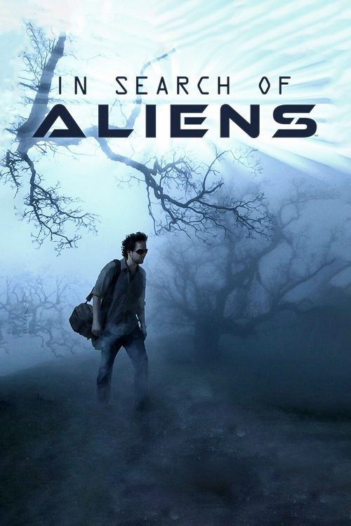 The poster features a lone figure walking through a misty, eerie forest, evoking a sense of mystery and suspense. The dark, moody colors and haunting atmosphere create a chilling mood, hinting at the show's thrilling exploration of alien life.