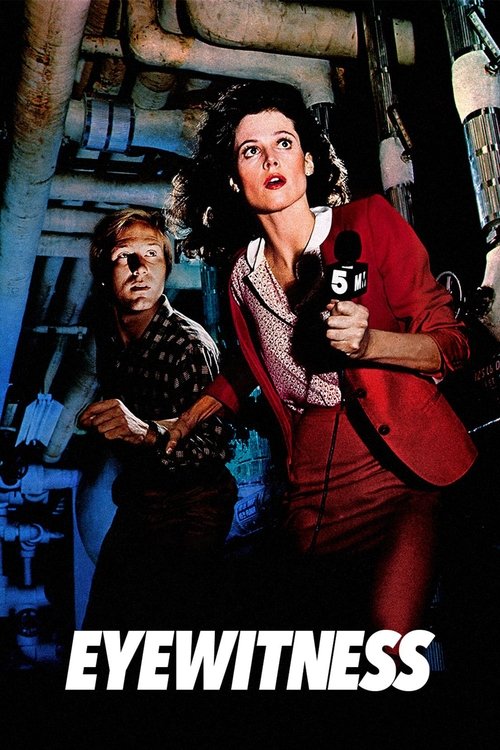 The poster features a dramatic scene with a woman in a red jacket holding a microphone, exuding confidence and mystery. Beside her, a man in a patterned shirt looks on with a serious expression. The background is dimly lit with industrial elements, creating an atmosphere of intrigue and suspense....