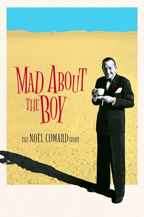 The poster features a man in a black suit against a sandy beach backdrop, evoking a moody, romantic atmosphere. The title "Mad About the Boy" is prominently displayed in bold red letters, suggesting themes of obsession and passion. The overall composition blends the classic noir aesthetic with a ...