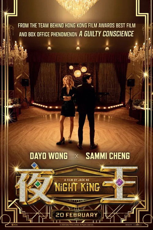 The poster features two figures in formal attire against a richly decorated backdrop, exuding an air of mystery and elegance. The warm, golden tones of the lighting create a dramatic atmosphere, while the elegant typography and ornate design elements suggest a classic, timeless story.