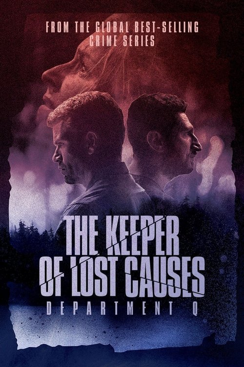 The poster features two men in shadowy tones against a smoky, ominous background, evoking mystery and suspense. The title "The Keeper of Lost Causes" is prominently displayed in bold white letters, while the tagline "From the Global Best-Selling Movie Series" hints at a thrilling narrative. The o...