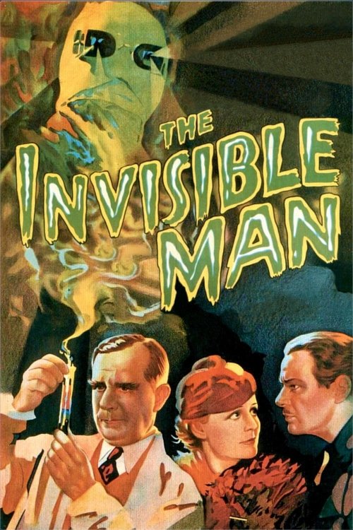 The poster features a mysterious green man looming over three individuals, creating a suspenseful atmosphere. The colors are rich and dramatic, with deep greens and reds that evoke a sense of horror and intrigue.