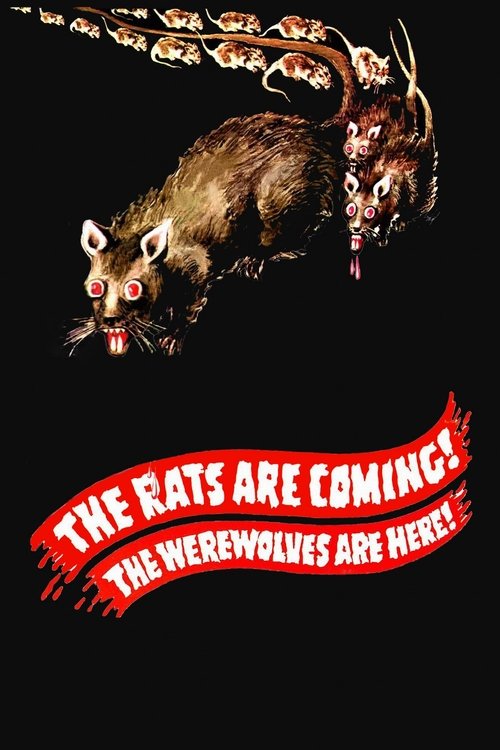 The poster features a menacing raccoon with glowing eyes and a menacing expression, surrounded by a group of werewolves. The background is black, and the title is written in bold red letters with a jagged, blood-like texture. The overall mood is dark and ominous, with a sense of impending danger.
