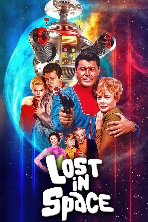 This vibrant poster features a group of cast members in a cosmic setting, with a large planet and starry background. The characters exude excitement and adventure, set against a dramatic space backdrop. The poster's bold colors and dynamic composition evoke a sense of wonder and excitement, captu...