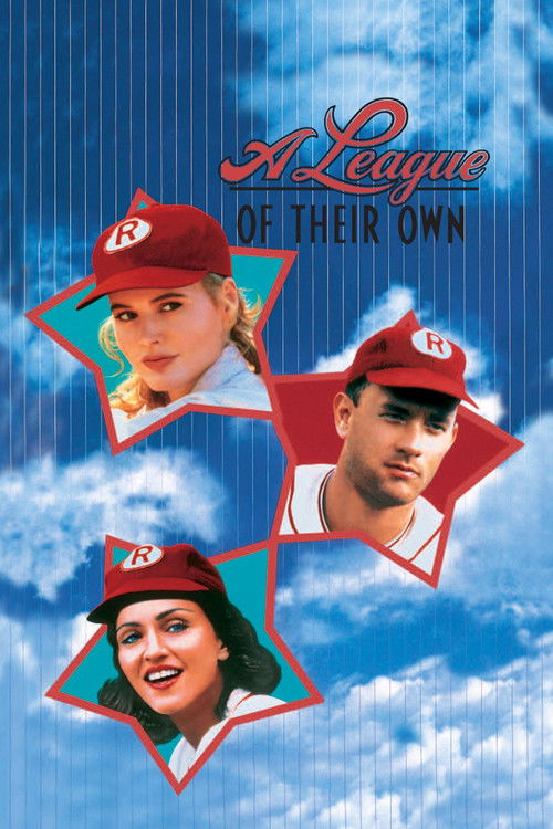 The poster features three baseball players in red caps against a blue sky backdrop. The red and white color scheme evokes nostalgia and team spirit. The mood is energetic and nostalgic, capturing the spirit of the 1916 era.