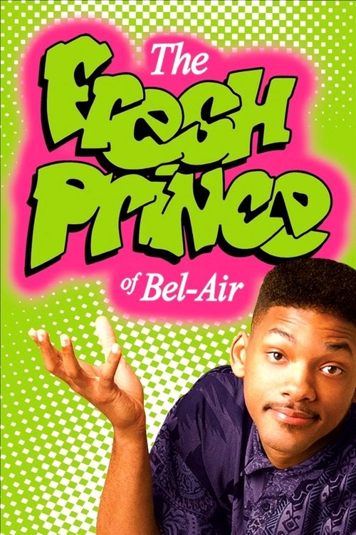The poster features a vibrant green background with bold pink and lime green text. A young man in a purple shirt smiles confidently, reaching out with a playful gesture. The overall mood is cheerful and energetic, capturing the essence of the show's lively and humorous tone.