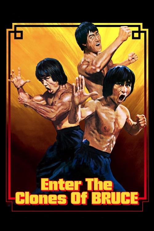 This movie poster features three muscular men in dynamic poses against a fiery orange background, suggesting action and intensity. The bold title text at the bottom emphasizes the film's theme of martial arts and heroism.