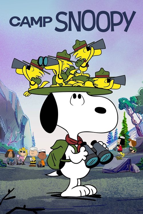 This vibrant poster features Snoopy in a cheerful green hat adorned with soldiers, surrounded by colorful soldiers and other characters. The scene exudes a playful, adventurous mood with bright colors and a lively atmosphere.