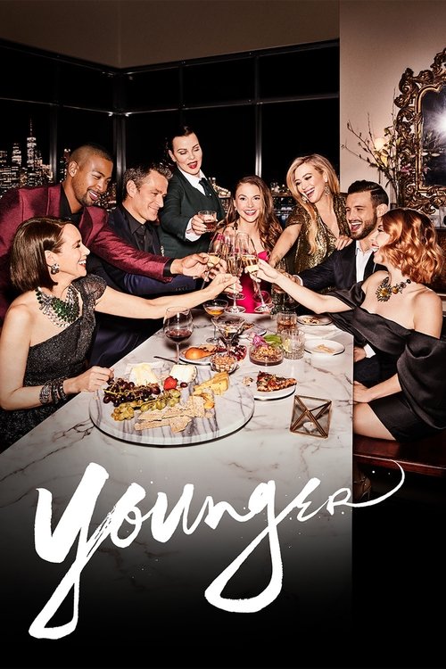 The poster features a group of diverse characters gathered around a table laden with food, suggesting a lively and social atmosphere. The warm lighting and colorful attire create a vibrant and engaging visual, while the playful script adds a touch of whimsy to the scene.