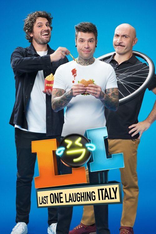 The poster features three men in a vibrant blue background, each holding a sandwich. The man on the left wears a black jacket and has curly hair, while the man in the middle sports a white t-shirt and tattoos. The man on the right has a bald head and is wearing a black shirt with a bicycle wheel ...
