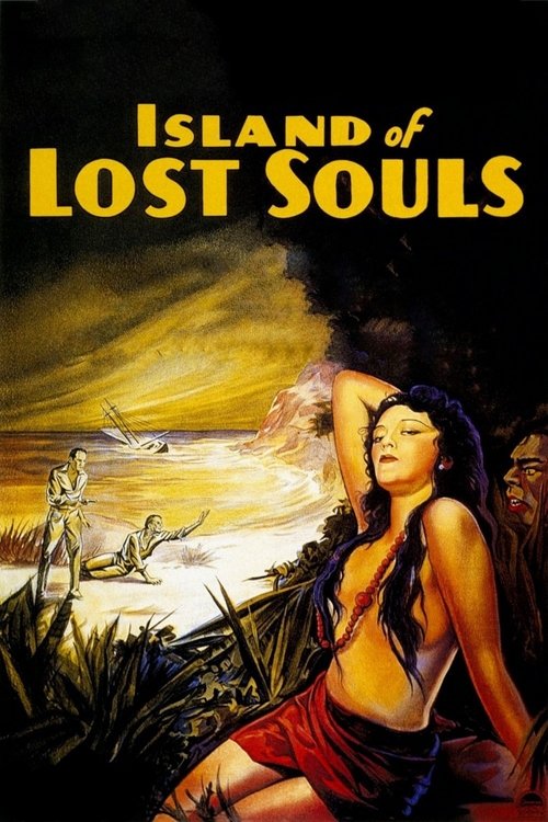 The poster features a woman in a red skirt and bikini top, her hand raised in a gesture of triumph or defiance, set against a dramatic sunset. In the background, a small boat glides across the water, while figures of men stand on either side, adding to the mysterious and adventurous atmosphere. T...