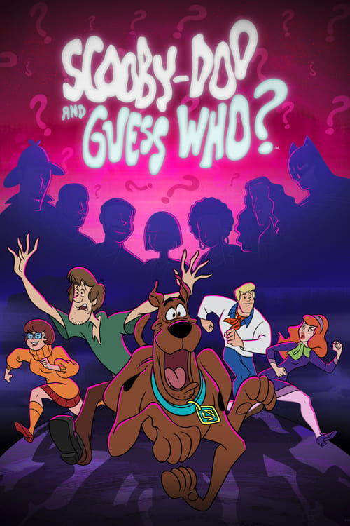 The poster features Scooby-Doo and the gang in a dynamic pose against a dark, mysterious background with glowing purple hues. The characters are surrounded by silhouettes of other figures, suggesting a supernatural or eerie atmosphere. The overall mood is adventurous and suspenseful, capturing th...