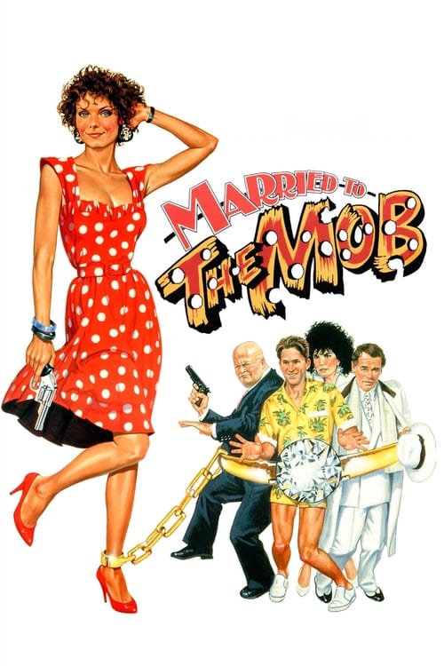 The poster features a glamorous woman in a red polka-dot dress holding a gun, exuding confidence and allure. Below her, four men in period clothing stand together, suggesting a classic Hollywood romance. The vibrant red and gold colors evoke a sense of glamour and excitement, while the playful fo...