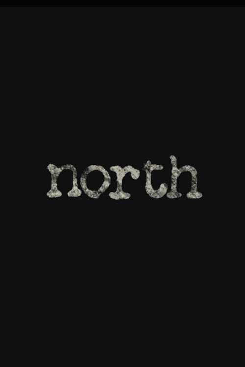 The poster features a minimalist design with the word "north" in a textured, off-white font against a stark black background. The stark contrast creates a mysterious and dramatic mood, evoking a sense of isolation or impending conflict.