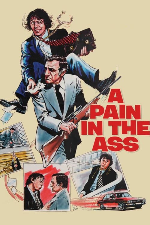 This movie poster features a dramatic scene with a man in a suit holding a gun, while another man in a suit is suspended above him. The poster uses bold red text and vibrant colors to create a sense of urgency and action. The overall mood is intense and suspenseful, capturing the essence of a cla...