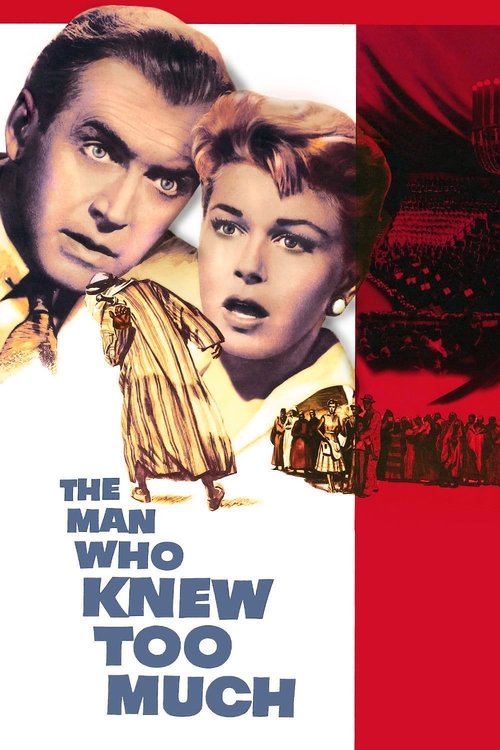 The poster features a dramatic scene with a man and woman in period attire, set against a red background. The bold blue text announces the film's title, evoking mystery and intrigue.
