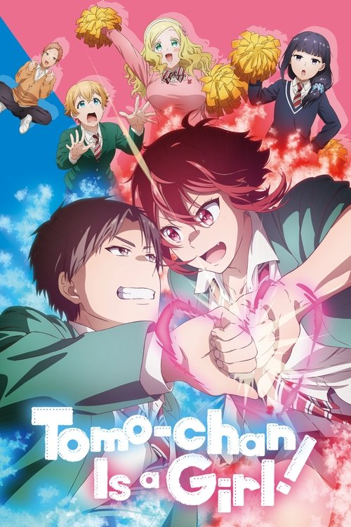 This vibrant anime poster features a lively scene with a central girl in pink and a boy in green, surrounded by colorful characters in the background. The bright colors and energetic expressions convey a cheerful and magical mood, suggesting a magical or fantasy theme.