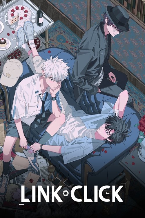 The poster depicts a dramatic scene with three characters in a dimly lit, ornate room. A man in a black hat and coat stands menacingly, while two others are engaged in an intense confrontation. The colors are muted, with deep blues, blacks, and grays dominating the palette. The mood is tense and ...