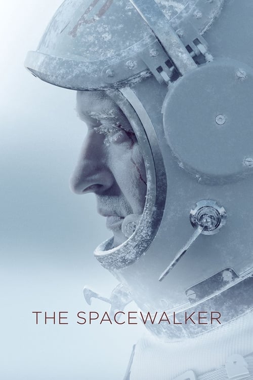 The image features a close-up of a person in a space helmet, with a cold, monochromatic blue and white color palette. The mood is mysterious and atmospheric, evoking a sense of isolation and exploration. The text "THE SPACEWALKER" is prominently displayed at the bottom.